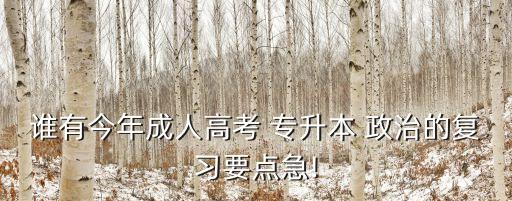 誰有今年成人高考 專升本 政治的復(fù)習(xí)要點急!