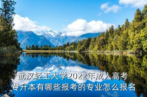  武漢輕工大學(xué)2022年成人高考 專升本有哪些報考的專業(yè)怎么報名