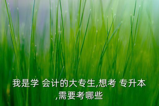我是學(xué) 會計的大專生,想考 專升本,需要考哪些