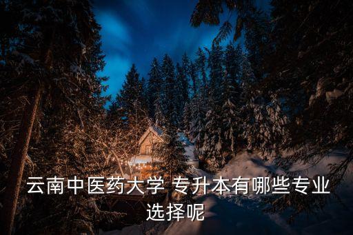  云南中醫(yī)藥大學(xué) 專升本有哪些專業(yè)選擇呢