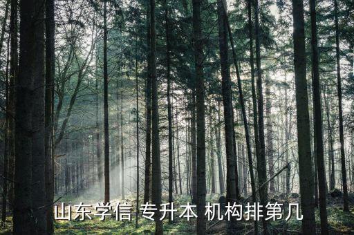  山東學(xué)信 專升本 機構(gòu)排第幾
