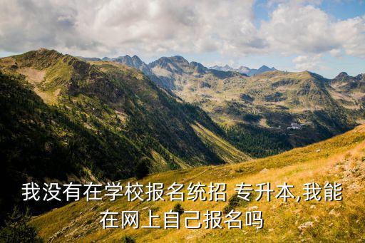 我沒有在學(xué)校報名統(tǒng)招 專升本,我能在網(wǎng)上自己報名嗎
