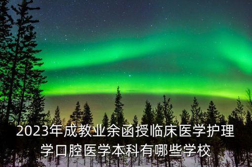2023年成教業(yè)余函授臨床醫(yī)學護理學口腔醫(yī)學本科有哪些學校