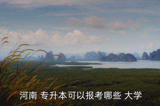  河南 專升本可以報考哪些 大學