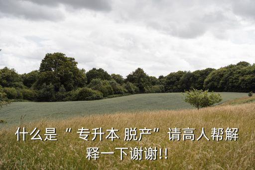 什么是“ 專升本 脫產”請高人幫解釋一下謝謝!!