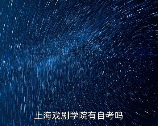 上海戲劇學院有自考嗎