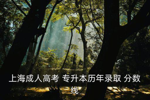 上海成人高考 專升本歷年錄取 分數(shù)線