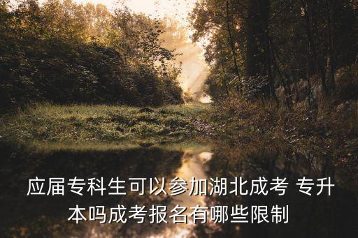  應(yīng)屆專(zhuān)科生可以參加湖北成考 專(zhuān)升本嗎成考報(bào)名有哪些限制