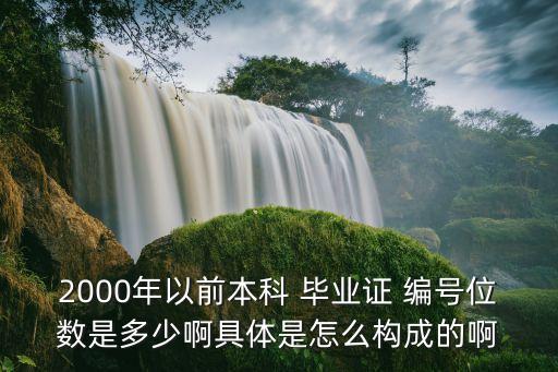 2000年以前本科 畢業(yè)證 編號位數是多少啊具體是怎么構成的啊