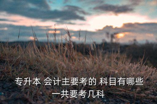  專升本 會計主要考的 科目有哪些一共要考幾科
