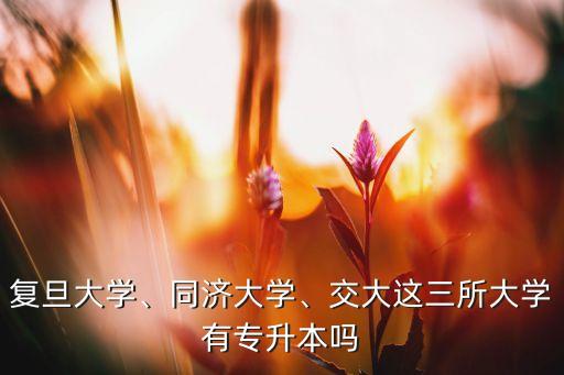 復(fù)旦大學(xué)、同濟(jì)大學(xué)、交大這三所大學(xué)有專升本嗎
