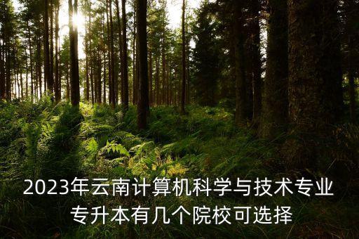 2023年云南計(jì)算機(jī)科學(xué)與技術(shù)專業(yè) 專升本有幾個(gè)院?？蛇x擇