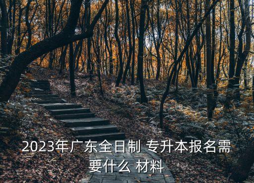 2023年廣東全日制 專升本報(bào)名需要什么 材料
