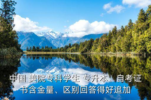 中國 美院專科學(xué)生 專升本、自考證書含金量、區(qū)別回答得好追加
