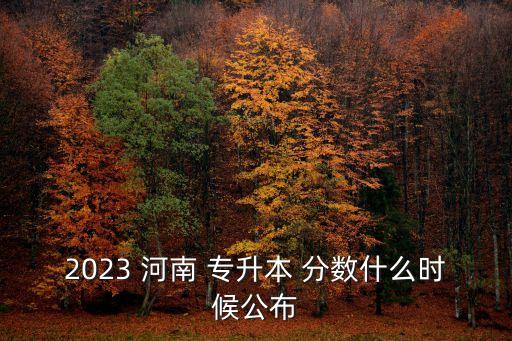 2023 河南 專升本 分?jǐn)?shù)什么時候公布