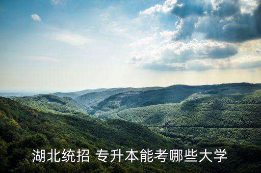 湖北統(tǒng)招 專升本能考哪些大學
