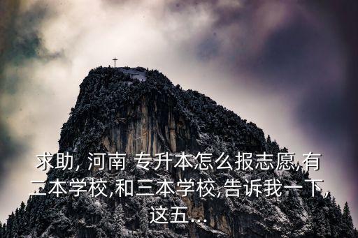 求助, 河南 專升本怎么報(bào)志愿,有二本學(xué)校,和三本學(xué)校,告訴我一下,這五...