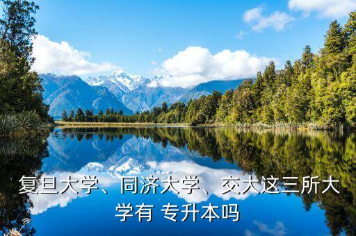  復旦大學、同濟大學、交大這三所大學有 專升本嗎