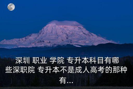 深圳職業(yè)技術(shù)學(xué)院有沒(méi)有專升本