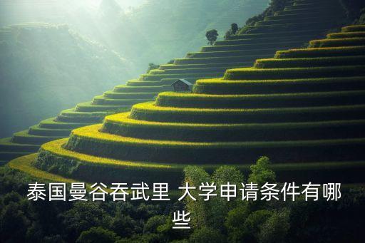  泰國(guó)曼谷吞武里 大學(xué)申請(qǐng)條件有哪些