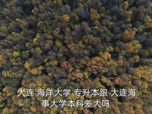 大連 海洋大學 專升本跟 大連海事大學本科差大嗎