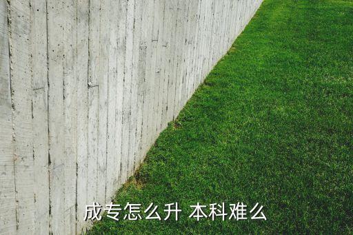 成專怎么升 本科難么