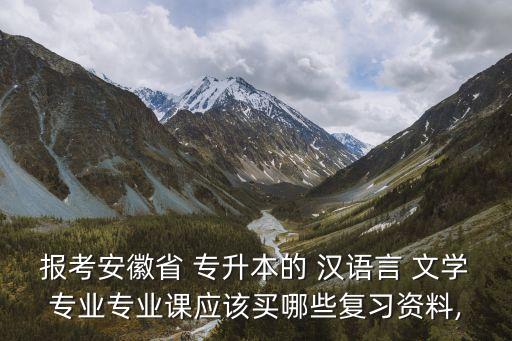 報(bào)考安徽省 專升本的 漢語言 文學(xué)專業(yè)專業(yè)課應(yīng)該買哪些復(fù)習(xí)資料,