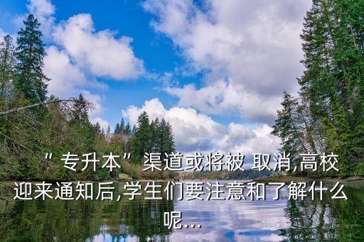 “ 專升本”渠道或?qū)⒈?取消,高校迎來通知后,學生們要注意和了解什么呢...