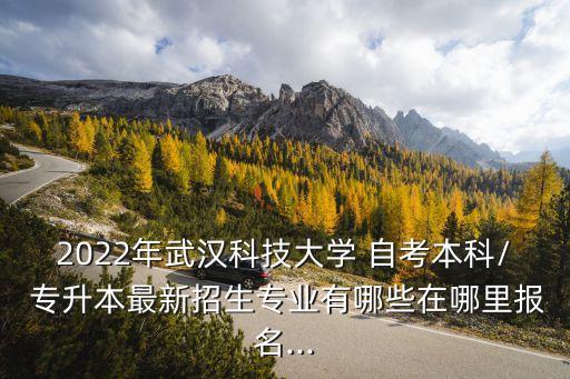 2022年武漢科技大學 自考本科/ 專升本最新招生專業(yè)有哪些在哪里報名...