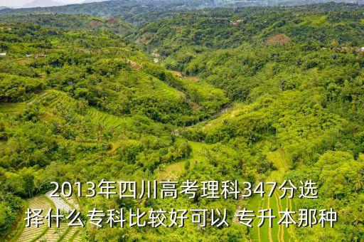  2013年四川高考理科347分選擇什么專科比較好可以 專升本那種