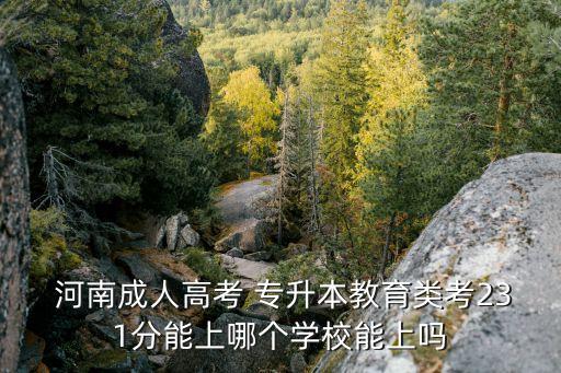  河南成人高考 專(zhuān)升本教育類(lèi)考231分能上哪個(gè)學(xué)校能上嗎