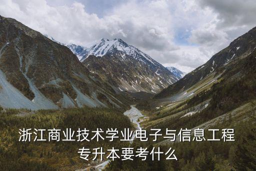  浙江商業(yè)技術學業(yè)電子與信息工程 專升本要考什么