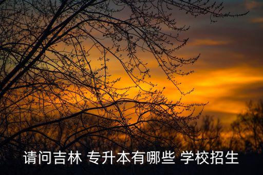 請(qǐng)問(wèn)吉林 專(zhuān)升本有哪些 學(xué)校招生