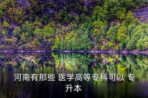  河南有那些 醫(yī)學高等?？瓶梢?專升本