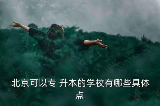  北京可以專 升本的學校有哪些具體點