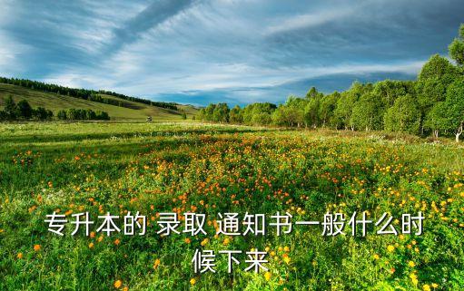  專升本的 錄取 通知書一般什么時候下來