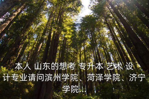 本人 山東的想考 專升本 藝術(shù) 設(shè)計專業(yè)請問濱州學(xué)院、菏澤學(xué)院、濟(jì)寧學(xué)院...