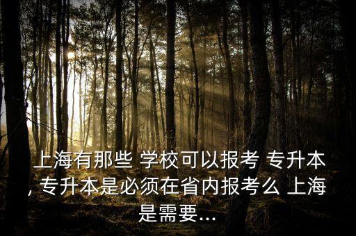  上海有那些 學(xué)?？梢詧罂?專升本, 專升本是必須在省內(nèi)報考么 上海是需要...