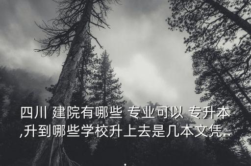 四川 建院有哪些 專(zhuān)業(yè)可以 專(zhuān)升本,升到哪些學(xué)校升上去是幾本文憑...