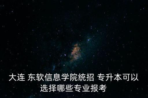 大連 東軟信息學(xué)院統(tǒng)招 專升本可以選擇哪些專業(yè)報(bào)考