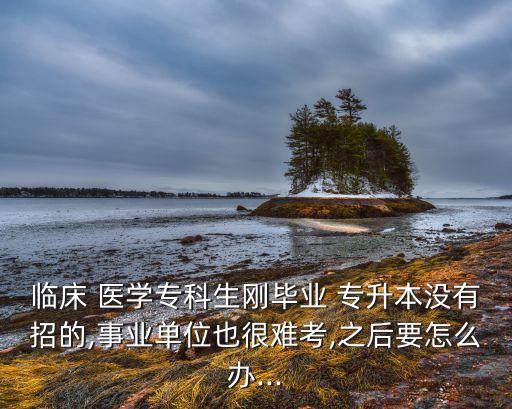 臨床 醫(yī)學專科生剛畢業(yè) 專升本沒有招的,事業(yè)單位也很難考,之后要怎么辦...