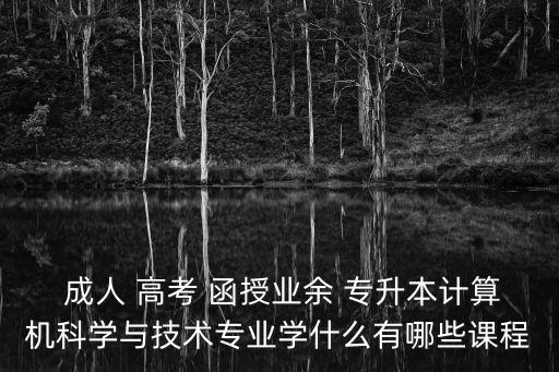  成人 高考 函授業(yè)余 專升本計算機科學與技術專業(yè)學什么有哪些課程