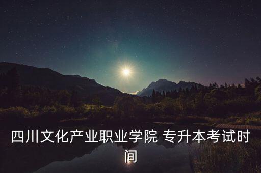 四川文化產(chǎn)業(yè)職業(yè)學(xué)院 專升本考試時間