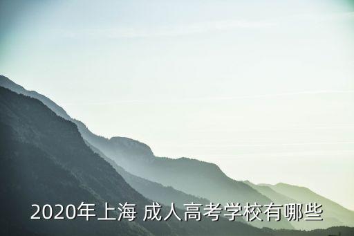 2020年上海 成人高考學(xué)校有哪些