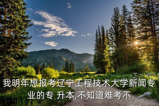 我明年想報考遼寧工程技術(shù)大學新聞專業(yè)的專 升本,不知道難考不