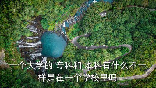 一個大學(xué)的 ?？坪?本科有什么不一樣是在一個學(xué)校里嗎