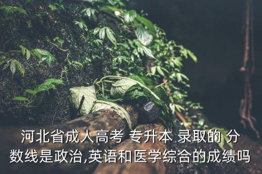 河北省成人高考 專升本 錄取的 分數(shù)線是政治,英語和醫(yī)學綜合的成績嗎