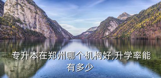  專升本在鄭州哪個機構(gòu)好,升學率能有多少