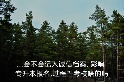 ...會不會記入誠信檔案, 影響 專升本報名,過程性考核啥的嗎