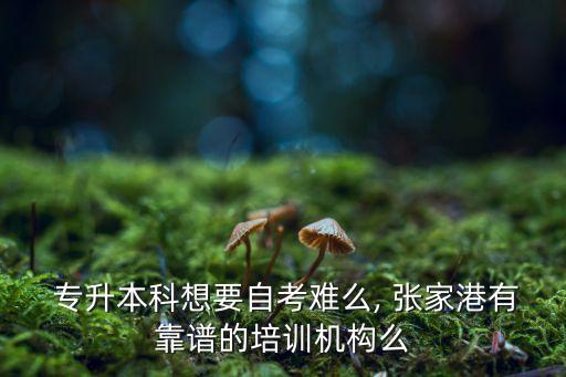  專升本科想要自考難么, 張家港有靠譜的培訓機構么